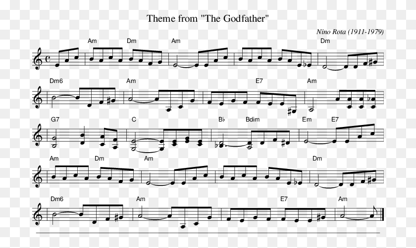 710x442 Listen To Theme From The Godfather I M An Old Cowhand Chart, Sheet Music HD PNG Download