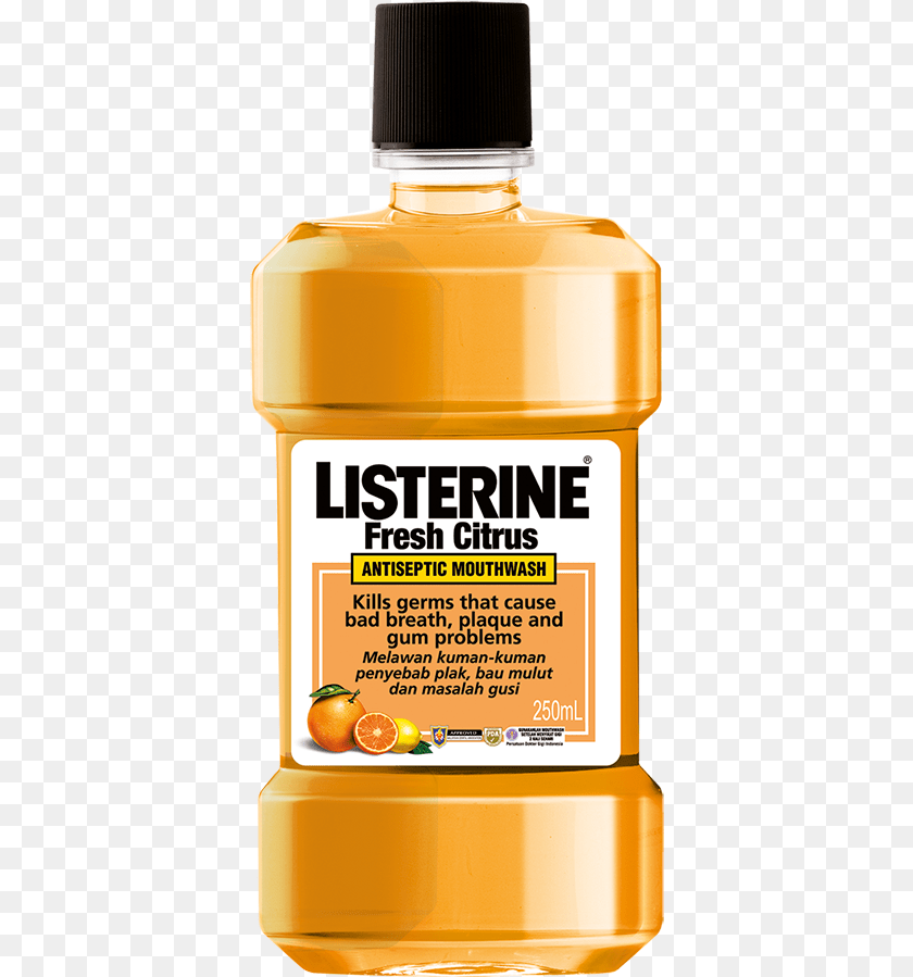 382x899 Listerine Fresh Citrus, Beverage, Juice, Bottle, Cosmetics Sticker PNG