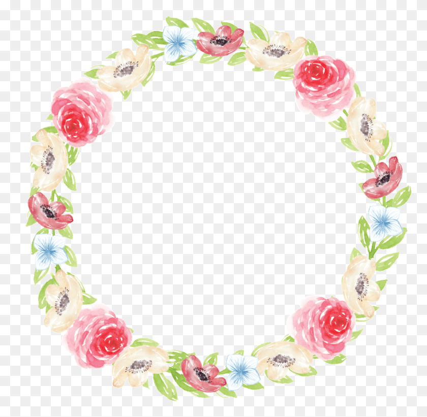 951x929 Literary Pink Flowers Hand Painted Garland Decorative Bracelet, Plant, Flower, Blossom HD PNG Download