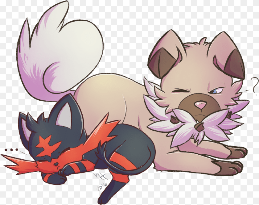 Litten Amp Rockruff Cartoon, Book, Comics, Publication, Face Sticker PNG