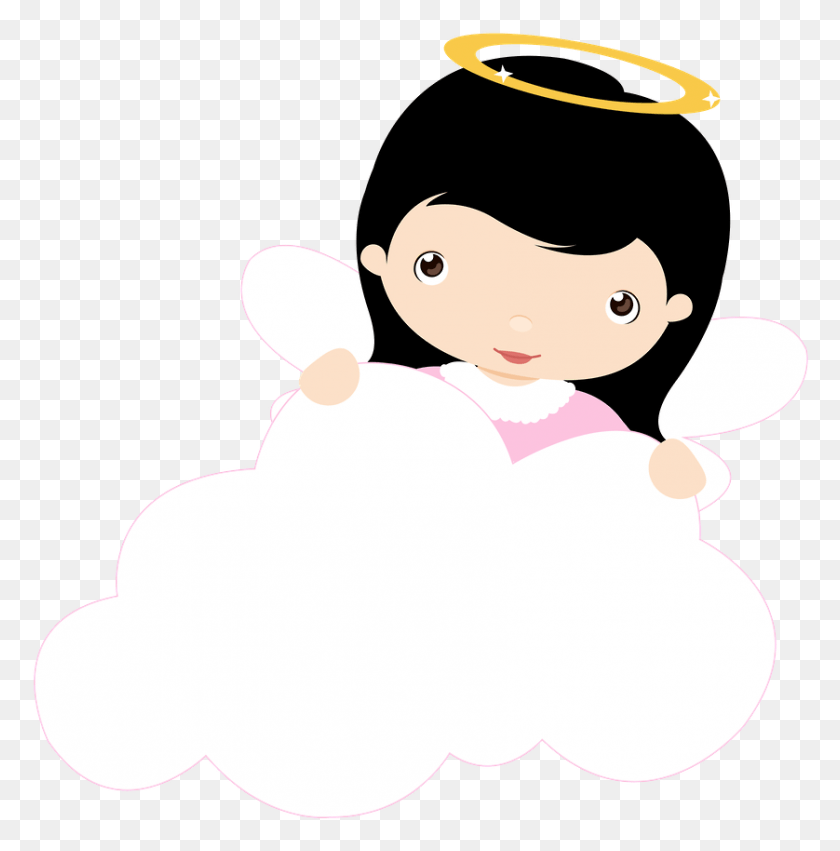 838x850 Little Angel Girl Baptism, Snowman, Winter, Snow HD PNG Download
