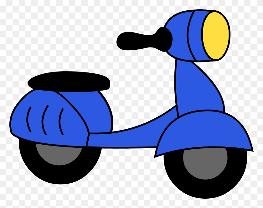 5821x4529 Little Blue Motor Scooter Clipart Moped Clipart, Vehicle, Transportation, Hammer HD PNG Download