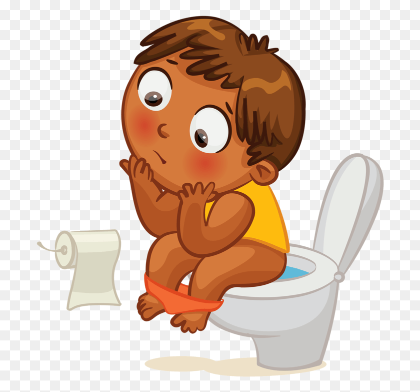 696x723 Little Boy Clipart Boy Potty Boy On Toilet Clipart, Room, Indoors, Bathroom HD PNG Download