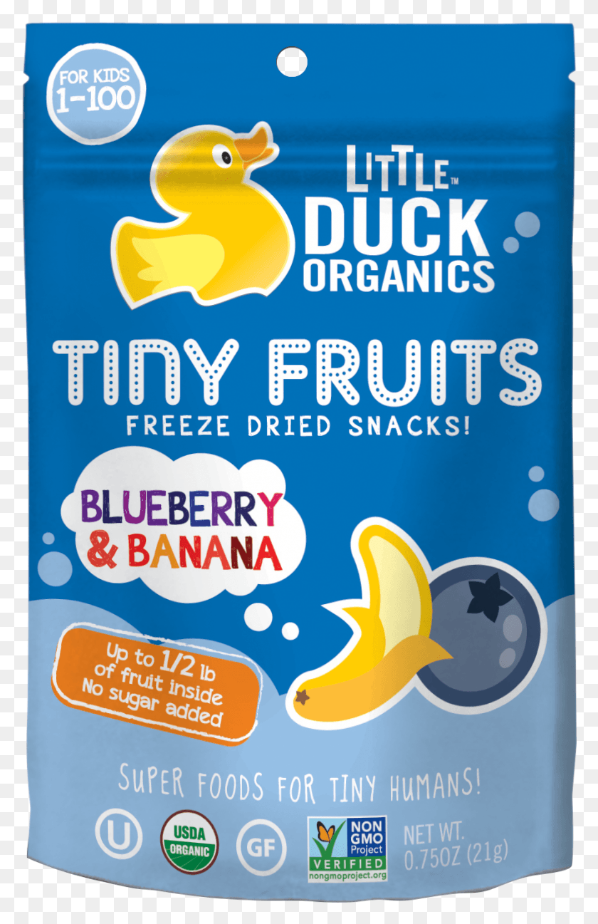 891x1414 Little Duck Organics Blueberry Amp Banana Tiny Fruits, Label, Text, Word HD PNG Download