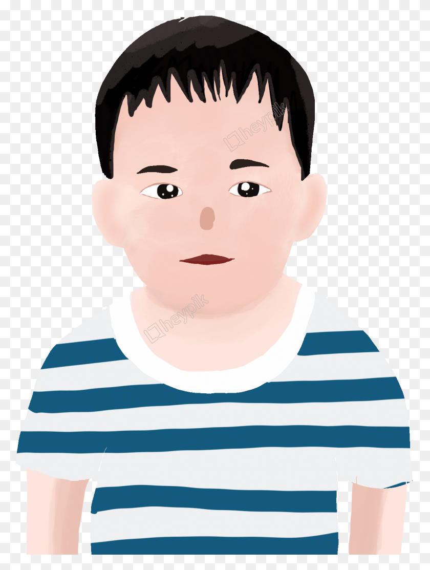 1228x1658 Little Fat Boy Blue Shirt Image Cartoon, Face, Person, Human HD PNG Download