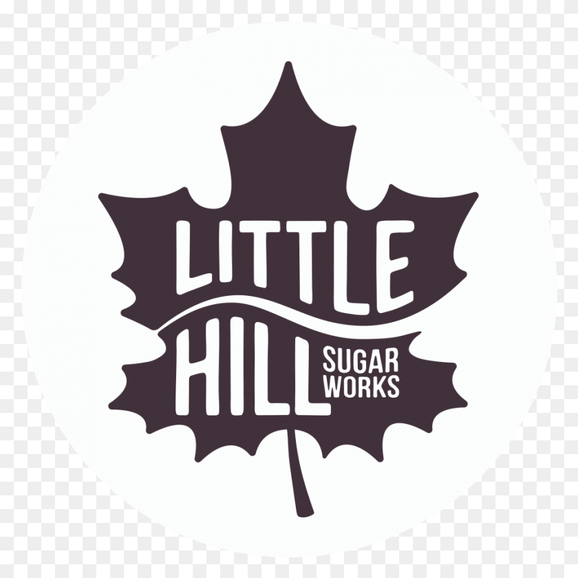 901x901 Little Hill Sugarworks Maple Leaf Syrup Logo, Etiqueta, Texto, Símbolo Hd Png