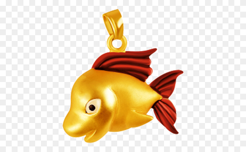 416x459 Little Jewels Yellow Gold Pendant Garibaldi Fish, Toy, Goldfish, Animal HD PNG Download