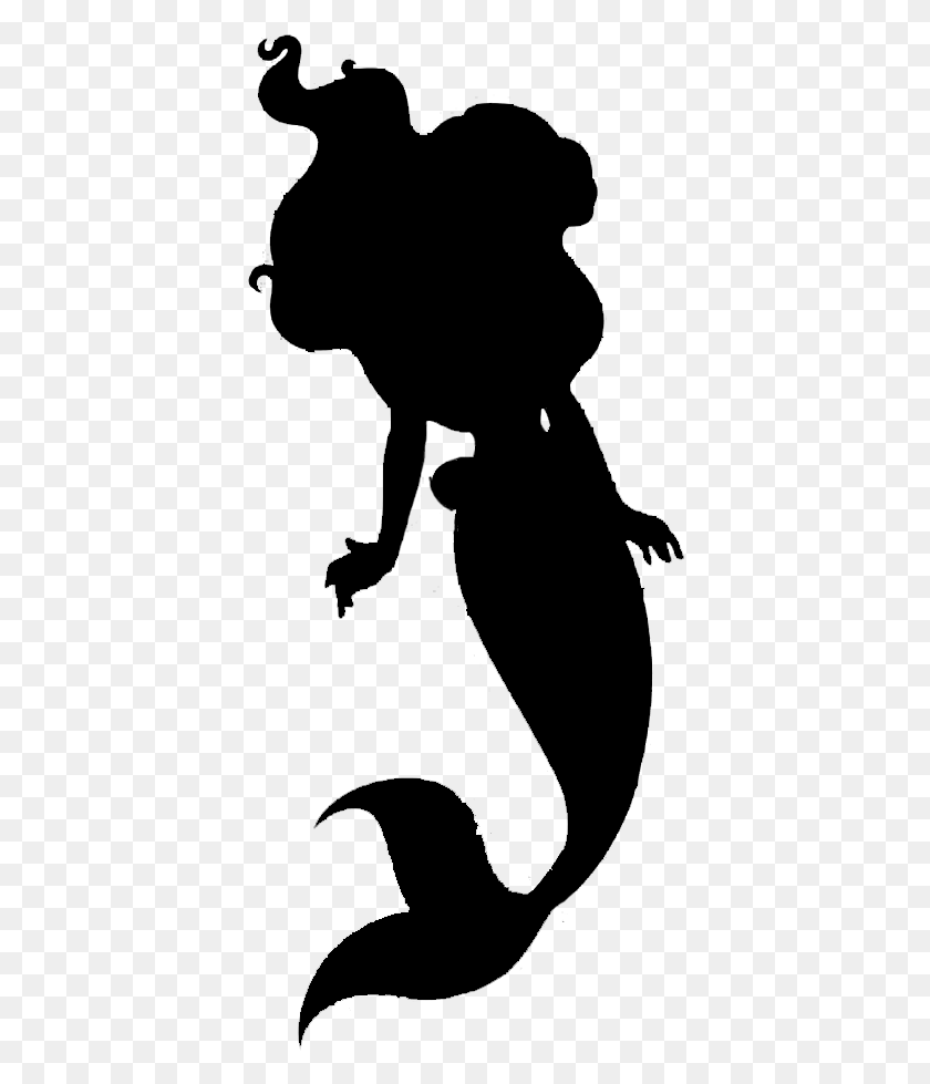 397x919 Little Jodi Silhouette Ariel Silhouette Little Mermaid, Gray, World Of Warcraft HD PNG Download