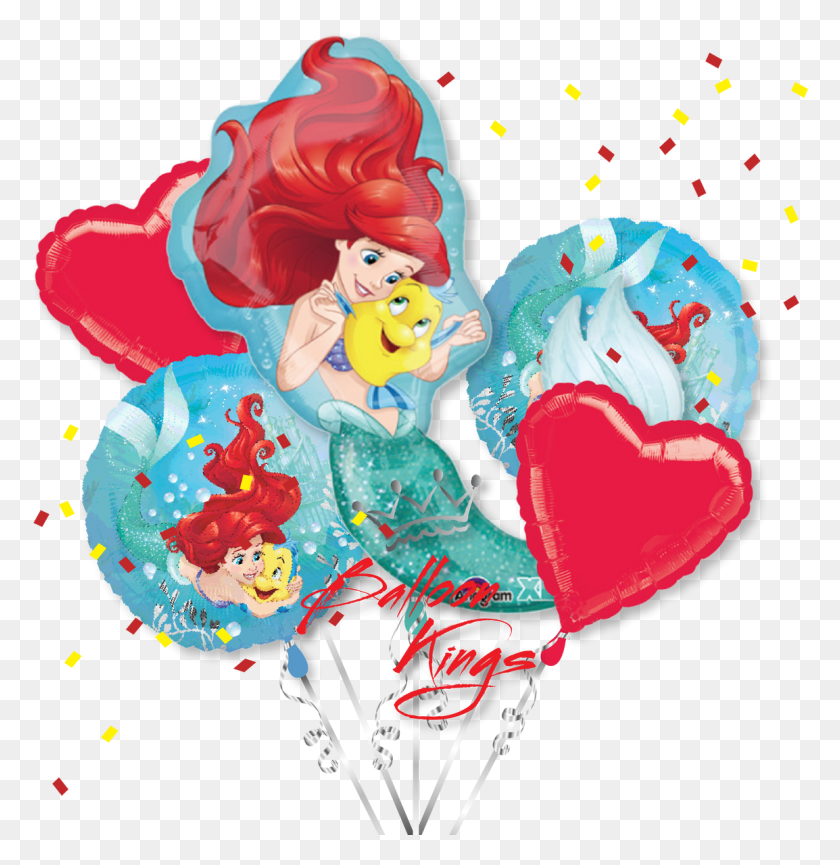 1154x1191 Little Mermaid Ariel Bouquet Ariel Balloons, Graphics, Paper HD PNG Download