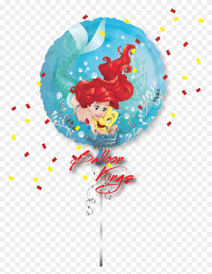 850x1120 Little Mermaid Ariel Round Decoraciones De La Sirenita Para, Paper, Confetti, Ball HD PNG Download