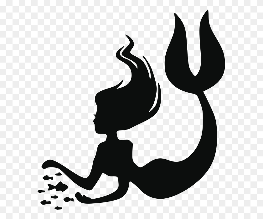 599x640 Little Mermaid Silhouette Mermaid Vector, Symbol, Text, Emblem HD PNG Download