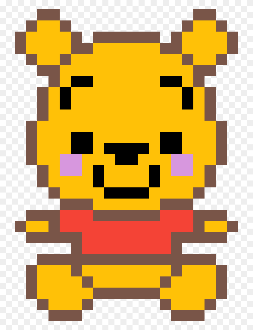 741x1037 Маленький Пух Медведь Винни Пух Pixel Art, Pac Man, Плакат, Реклама Hd Png Скачать