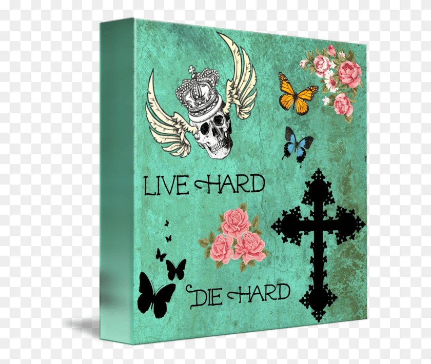 606x650 Descargar Png Live Hard Die Hard De Krystal Duggan Live Die Tarjeta De Navidad, Cartel, Anuncio, Símbolo Hd Png