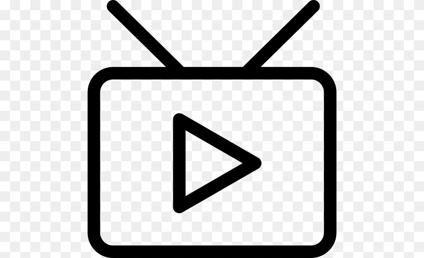 Live Tv Broadcast Broadcasting Icon With And Vector Format, Gray Sticker PNG