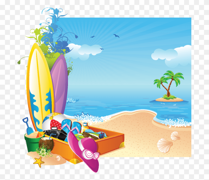 699x663 Liveinternet Scrapbook Framesart Clipartprintable Paperbeach Transparent Summer Clip Art, Sea, Outdoors, Water HD PNG Download