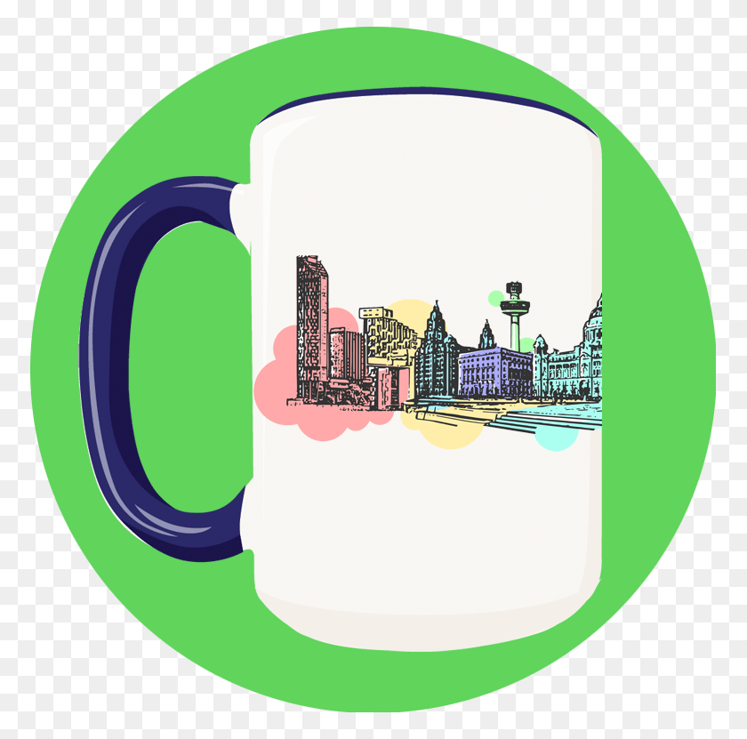 771x771 Liverpool Mug Sophie Green Artist And Illustrator Beer Stein, Coffee Cup, Cup, Tape HD PNG Download