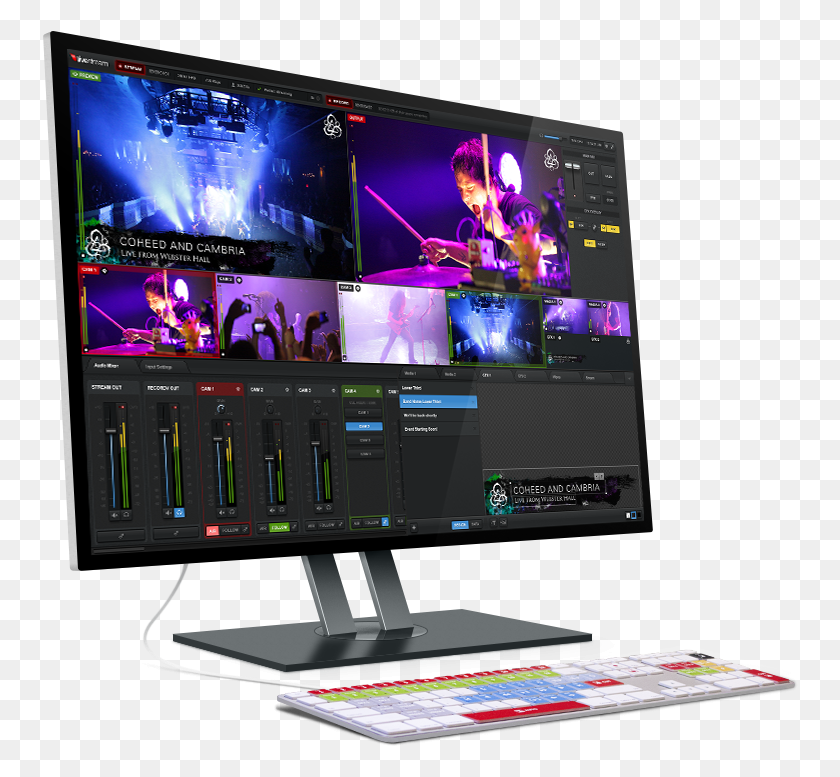 756x717 Livestream Studio Adobe Premiere Live Stream, Monitor, Screen, Electronics HD PNG Download