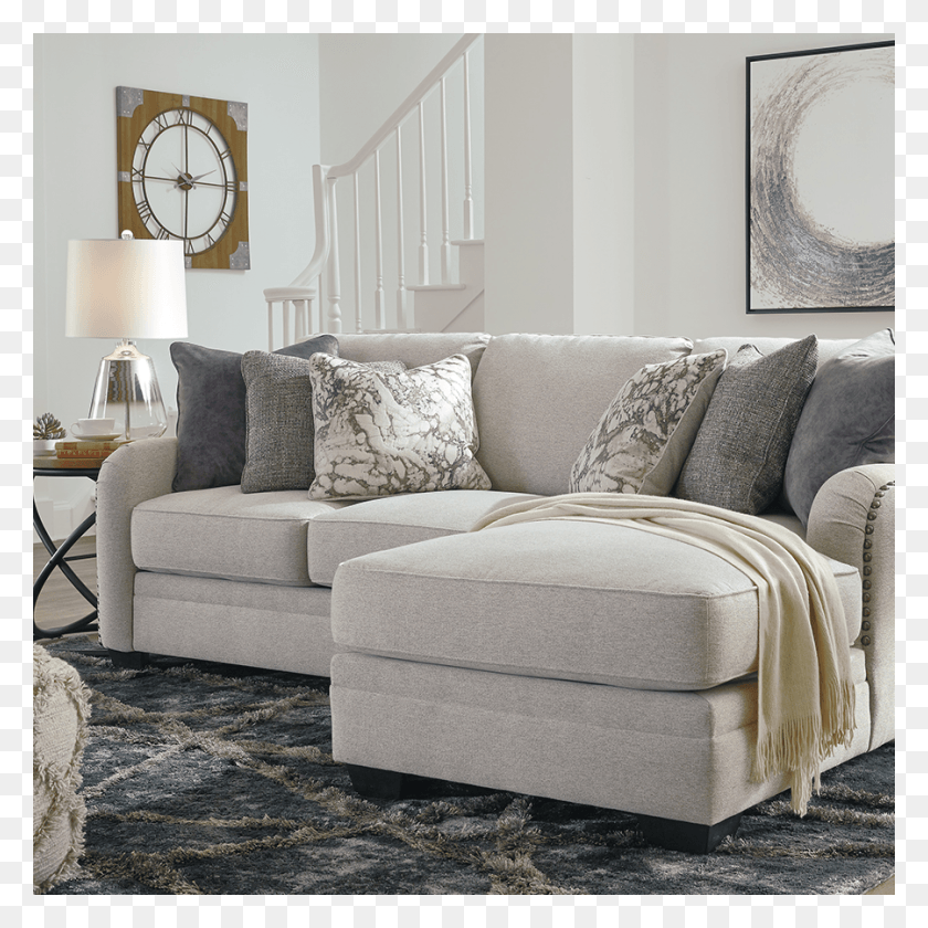 900x900 Living Room Ashley Sectional Dellara Chalk Raf, Furniture, Couch, Room HD PNG Download