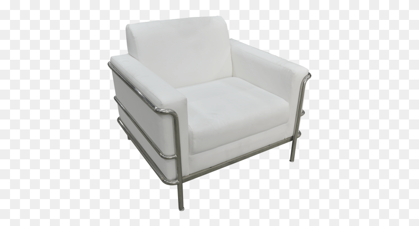411x394 Living Room Furniture Idea Of Single White Pillow Single Seater Sofa, Armchair, Chair, Crib HD PNG Download