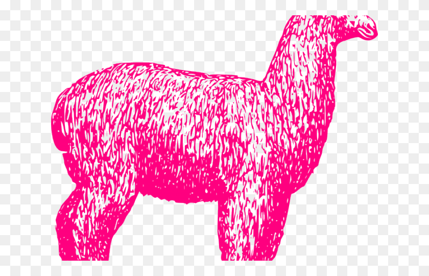 640x480 Llama Clipart Pink Alpaca Para Colorear, Label, Text HD PNG Download