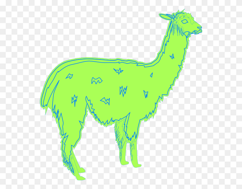564x595 Llama Green Clip Art Llama, Mammal, Animal, Deer HD PNG Download