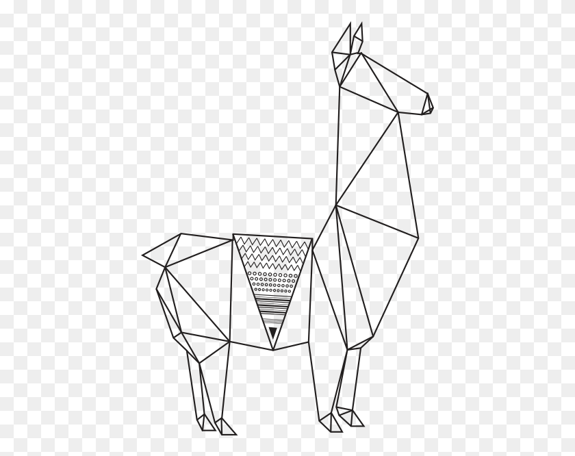 429x606 Llama Line Art, Triangle, Cable, Lighting HD PNG Download