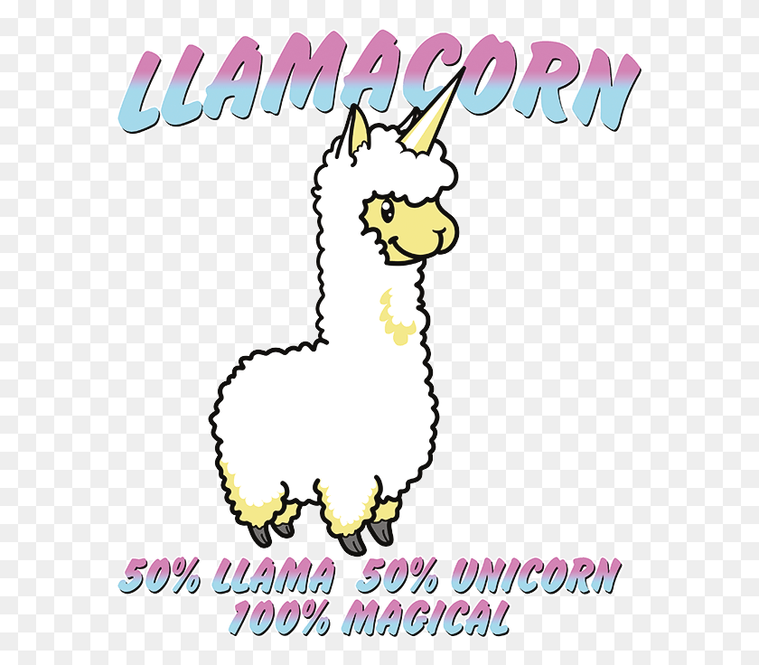 584x676 Descargar Png Llamacorn 50 Llama 50 Unicornio 100 Magic Stock Transfer Unicorn Llama, Poster, Publicidad, Animal Hd Png