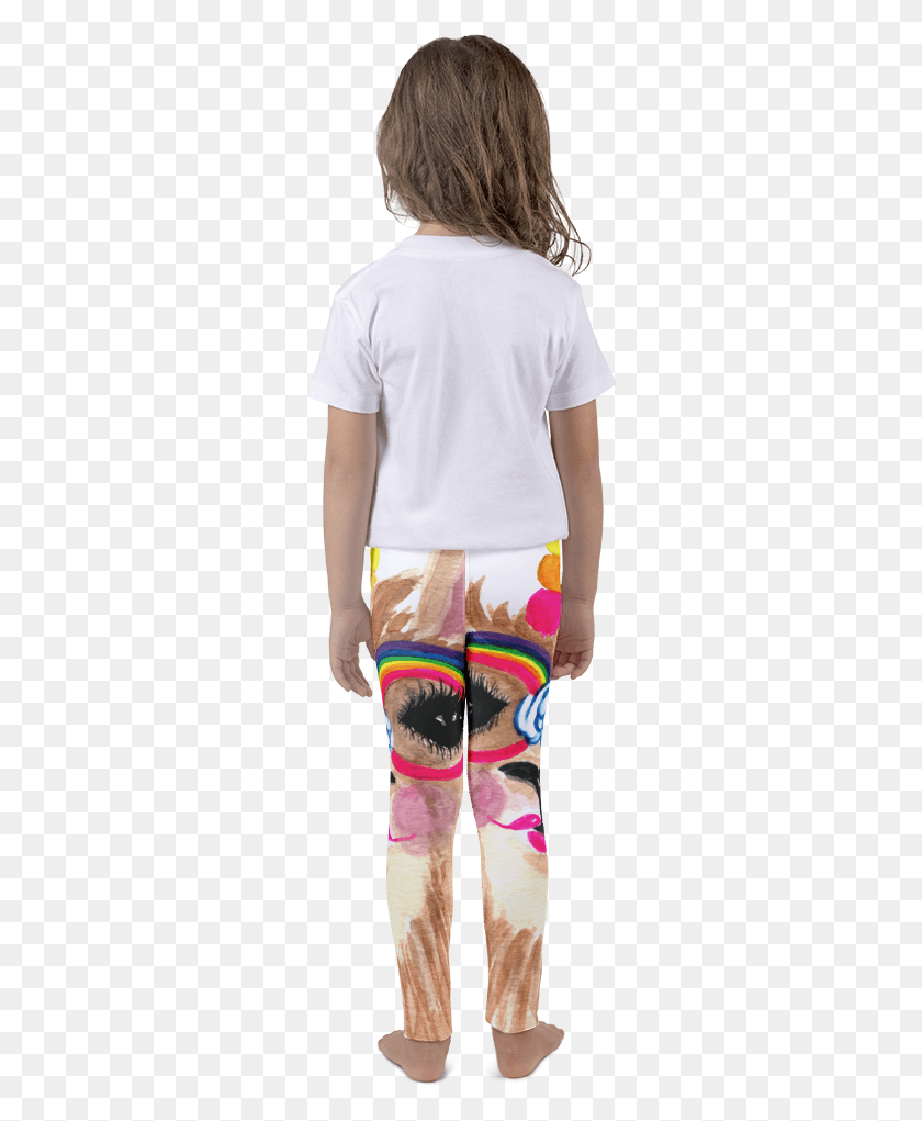 284x961 Llamacorn Kid39s Leggings Kids In Leggings From Behind, Clothing, Apparel, Person HD PNG Download