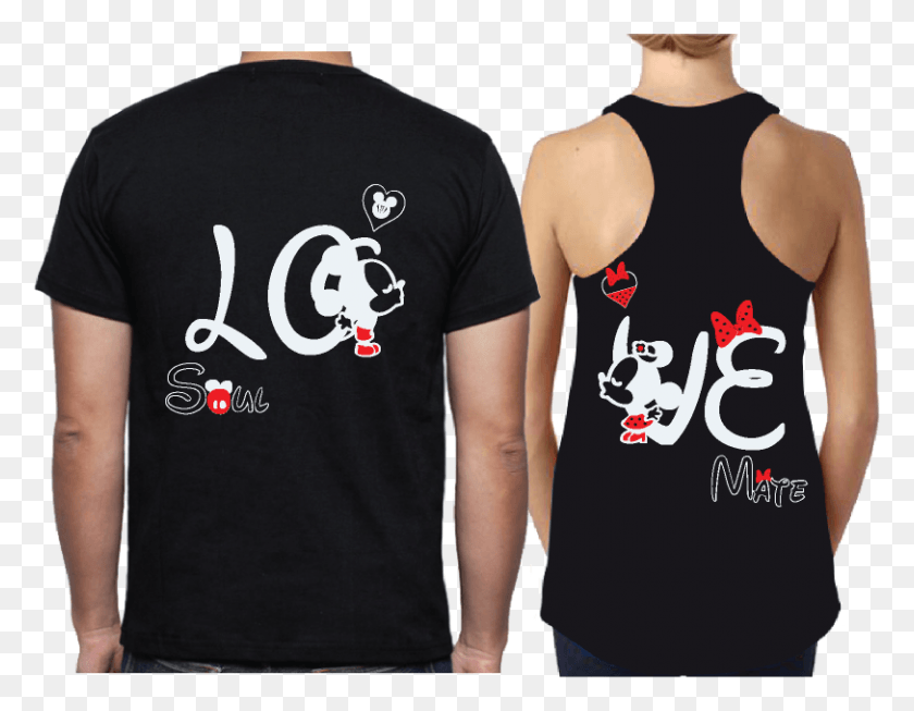 812x618 Lo Ve Crazy Desig Matching Couple Mickey Mouse, Clothing, Apparel, Person HD PNG Download