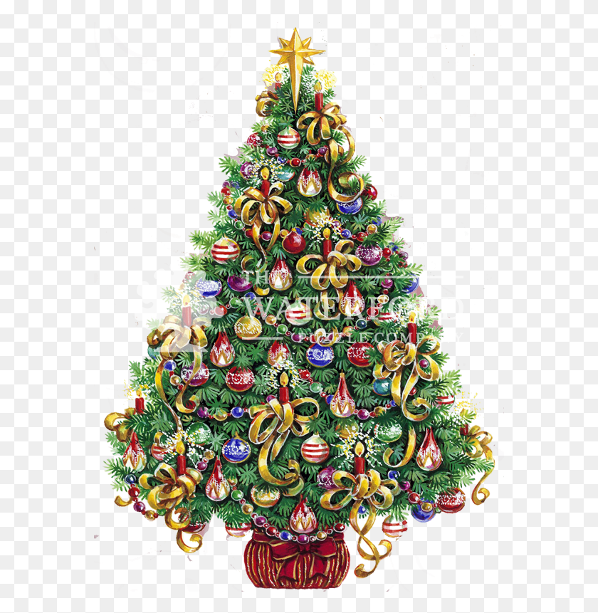 577x801 Load Image Into Gallery Viewer Gold Ribbon Christmas Christmas Ornament, Tree, Plant, Christmas Tree HD PNG Download