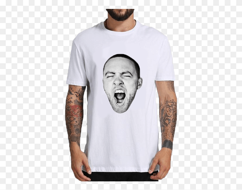 391x601 Load Image Into Gallery Viewer Mac Miller Face T Shirt Funny Cars Shirt For Men, Skin, Arm, Sleeve HD PNG Download