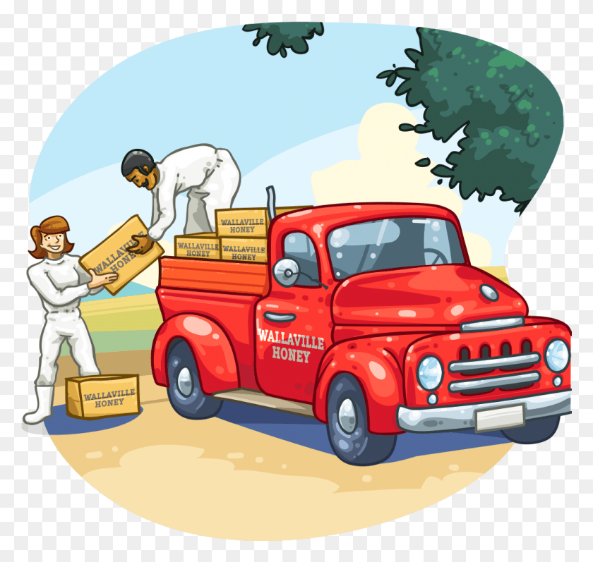 1025x969 Loading The Truck Illustration, Vehicle, Transportation, Person HD PNG Download