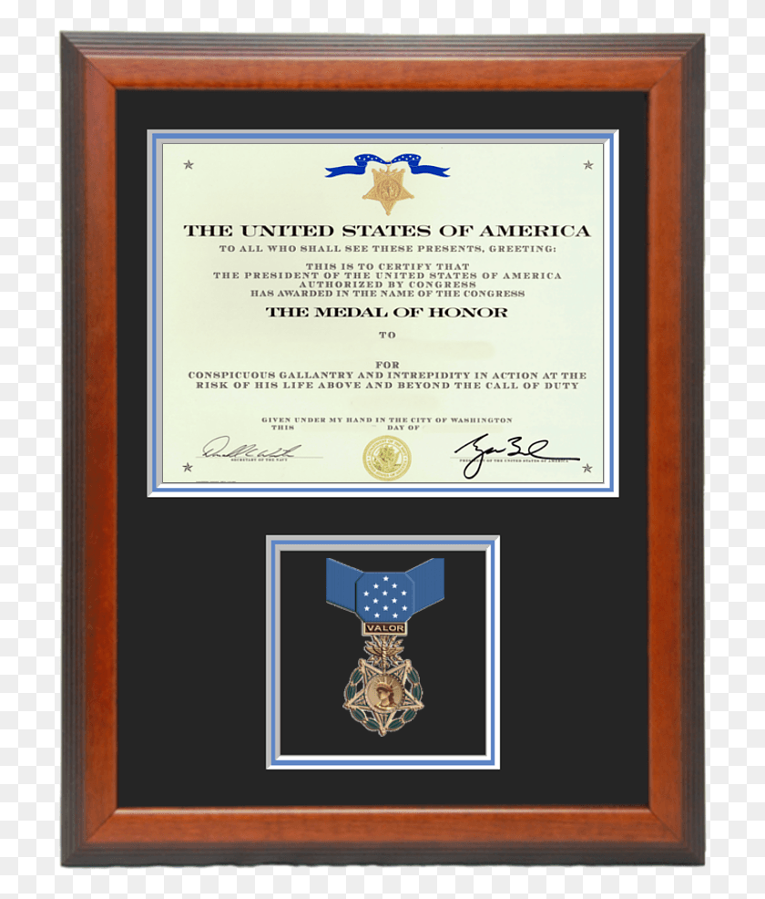 715x926 Loading Zoom Medal Of Honor Certificate, Text, Diploma, Document HD PNG Download