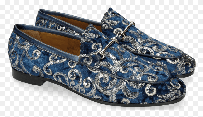 996x544 Mocasines Scarlett 1 Textile Zardosi Azul Slip On Zapato, Ropa, Cinturón, Cinturón Hd Png