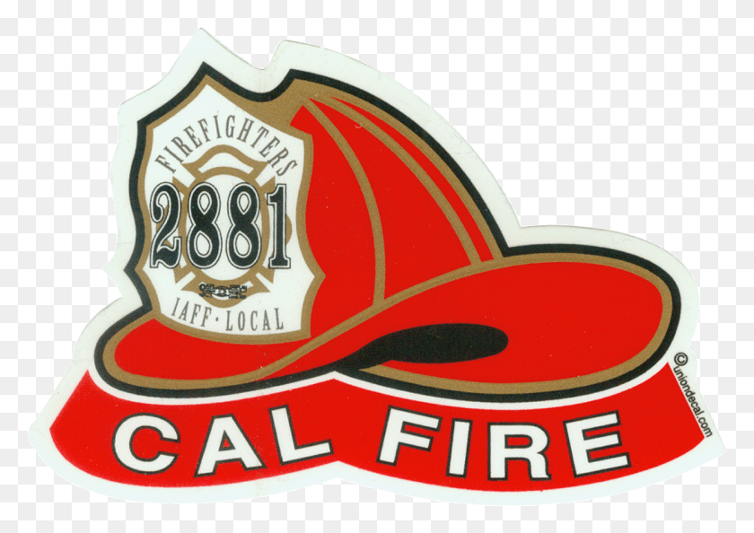 1095x750 Descargar Png Local 2881 Cal Fire Casco Etiqueta Engomada De La Gorra De Béisbol, Ropa, Vestimenta, Logotipo Hd Png