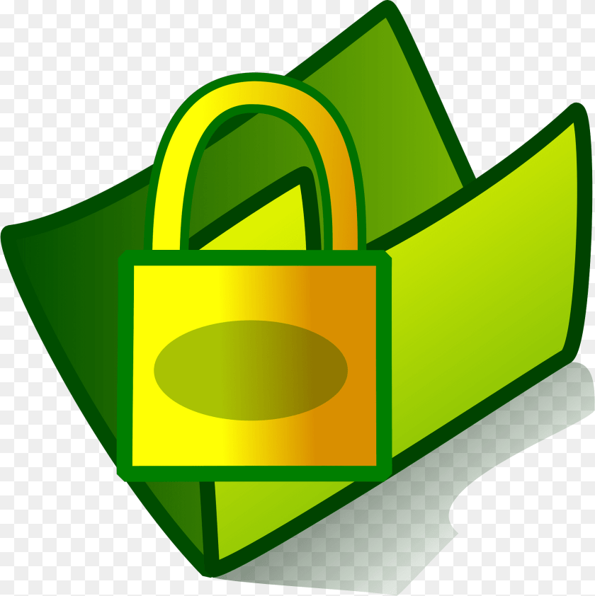 Lock Clipart, Green Sticker PNG