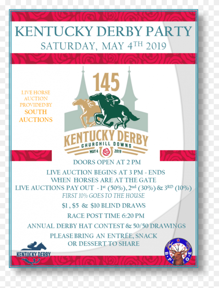 836x1122 Lodge Kentucky Derby Party, Orden Benevolente Y Protectora De Los Alces, Folleto, Cartel, Papel Hd Png