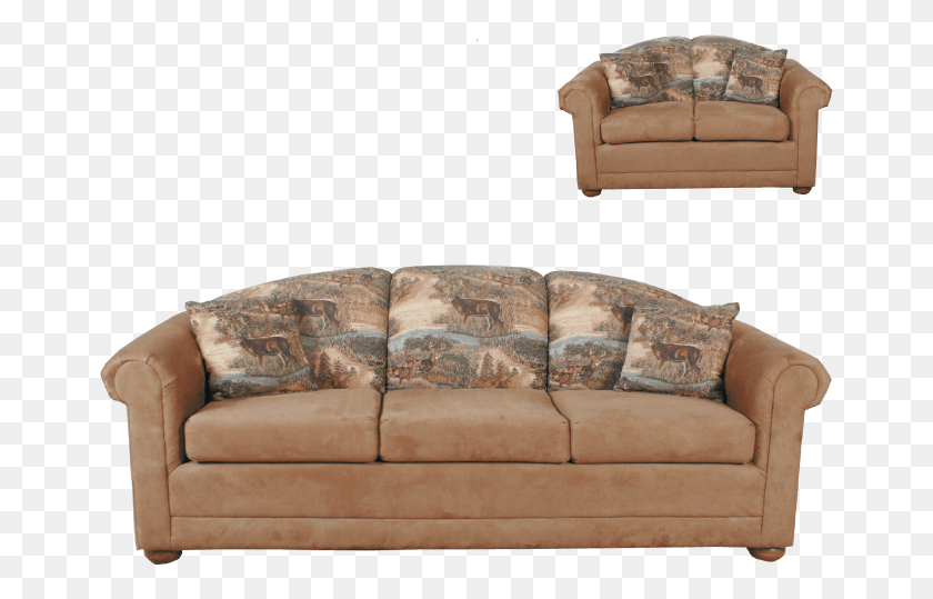 661x479 Lodge Sofa Love Chair Sofa Bed, Couch, Furniture, Cushion HD PNG Download