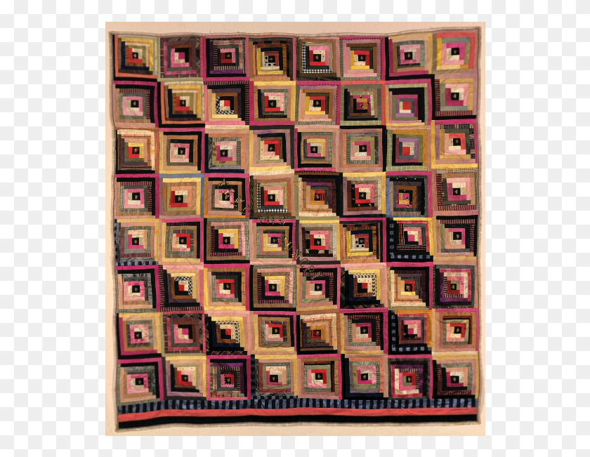 542x591 Log Cabin Quilt Made In Lexington Mo Wood, Rug, Blanket HD PNG Download