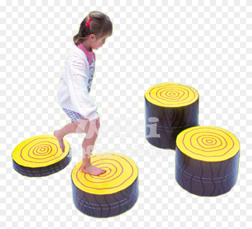 932x843 Log Stepping Stones Obstacle Course Stepping Stones, Person, Human, Furniture HD PNG Download