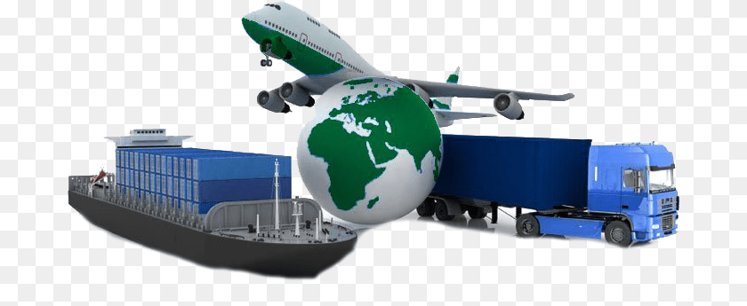 691x345 Logistics Airplane Clipart International Cargo Service, Aircraft, Airliner, Transportation, Vehicle Sticker PNG
