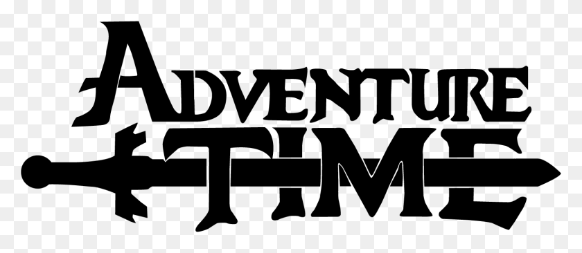 1500x590 Logo Adventure Time Adventure Time Logo Black And White, Text, Label, Word HD PNG Download