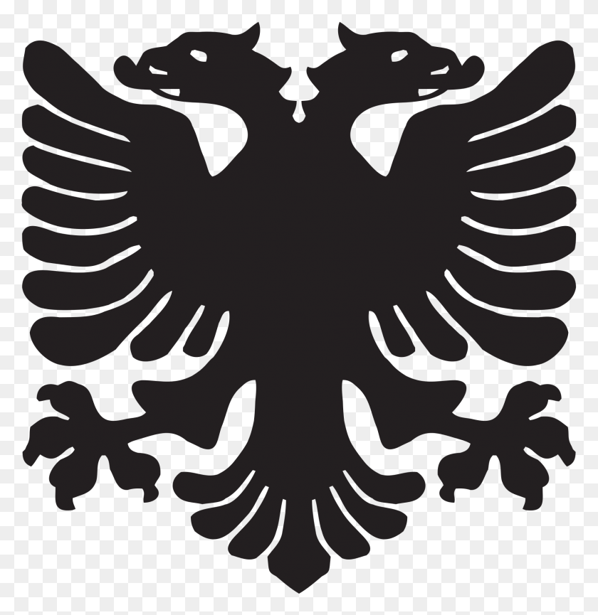 1753x1811 Logo Albanain Eagle Images Open Pluspngcom Albania Logo, Symbol, Emblem, Stencil HD PNG Download
