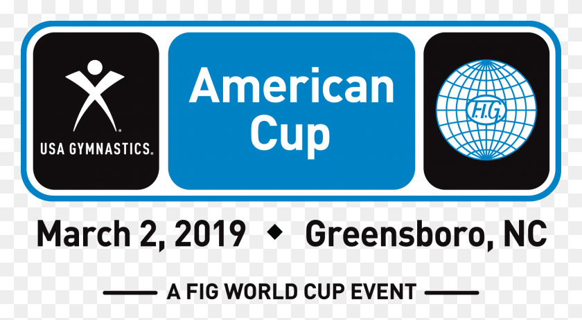 1587x820 Logo American Cup 2019 Gymnastics, Text, Label, Vehicle HD PNG Download