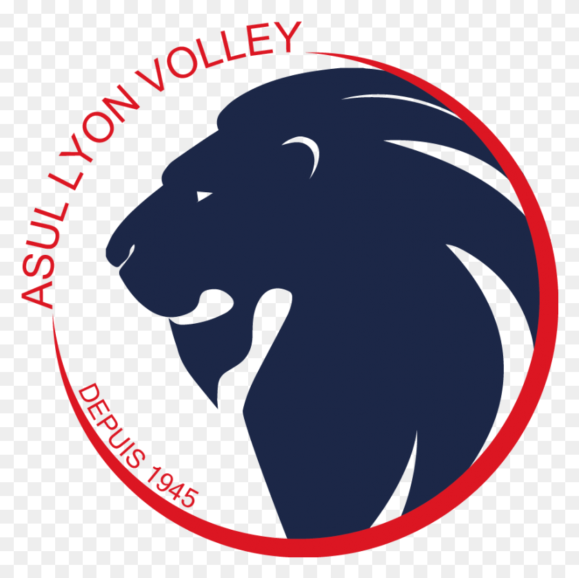 857x857 Логотип Asul Couleur Sans Fond Asul Lyon Volley, Этикетка, Текст, Млекопитающее Png Скачать