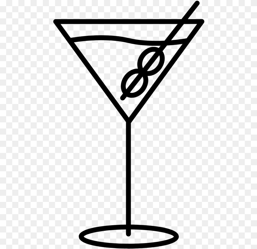 497x814 Logo Black Cocktail Glass, Gray Sticker PNG