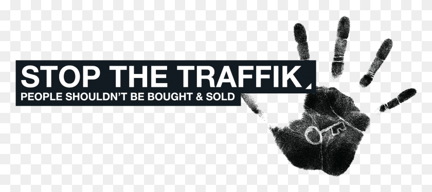 1706x688 Logo Black Hand Stop The Traffik Stop The Traffik Logo, Clothing, Apparel, Face HD PNG Download