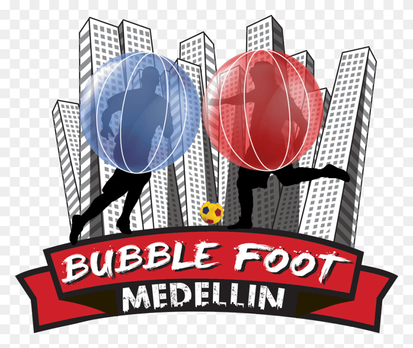 900x748 Логотип Bubble Foot Медельин, Мяч, Воздушный Шар, Человек Hd Png Скачать