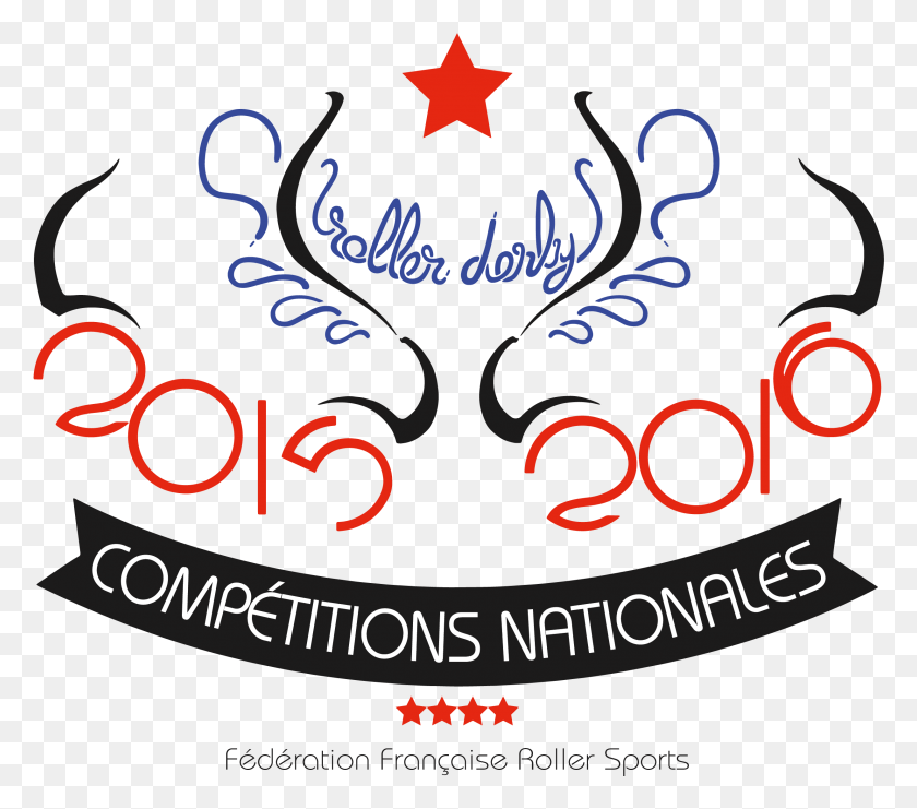 2461x2151 Logo Championnat De France 2015 2016 De Roller Derby Graphic Design, Symbol, Text, Star Symbol HD PNG Download