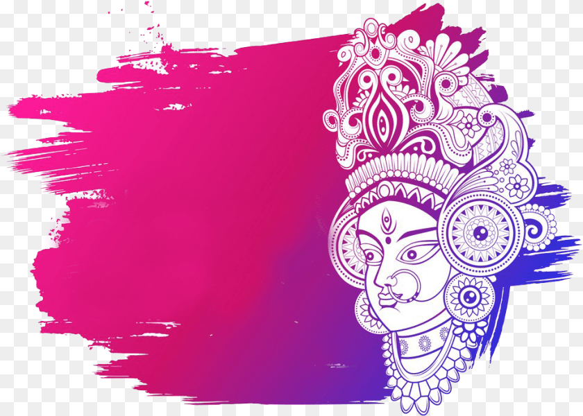 976x697 Logo Durga Maa, Graphics, Art, Doodle, Drawing Sticker PNG
